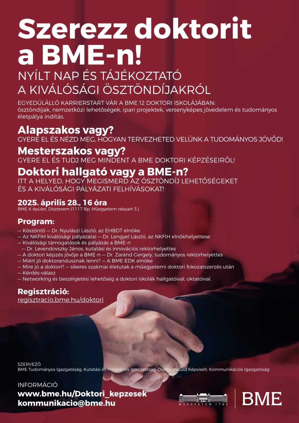 Szerezz doktorit a BME-n! Plakát